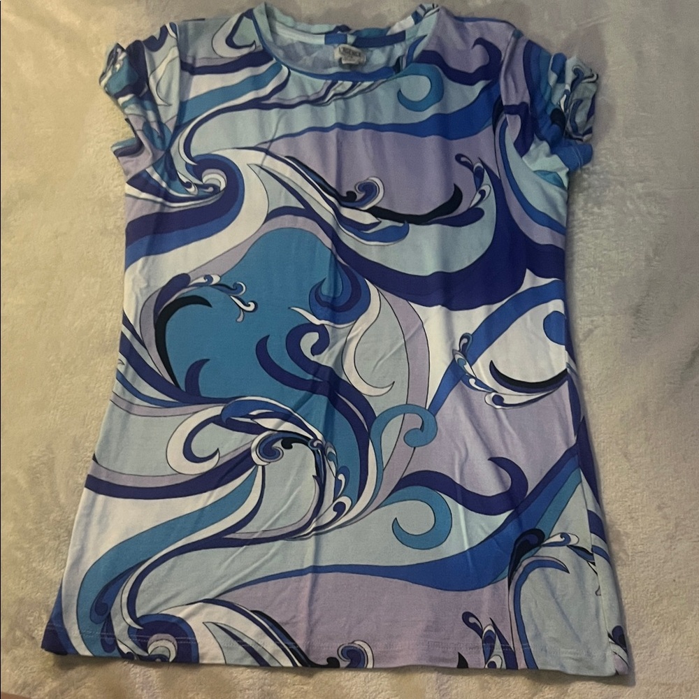 Blue Swirl Pattern Women's Top